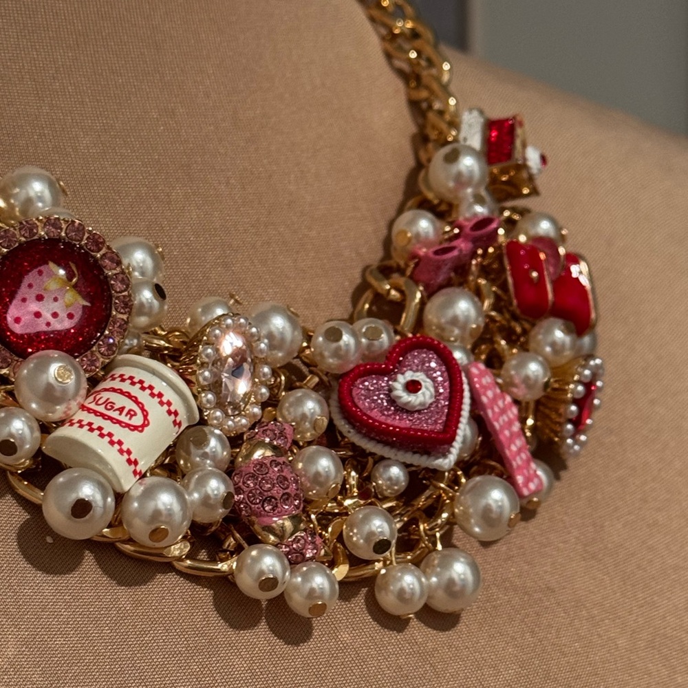 NWT 🧁🍰Betsey Johnson Sweet Bakery Bib Necklace - Picture 5 of 11